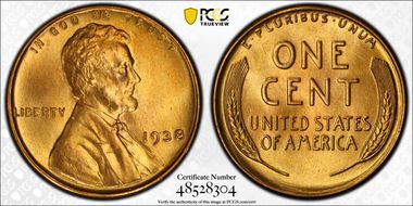 1938 1C MS66+ RD