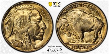 1938-D/S 5C Overmintmark, FS-512 MS66