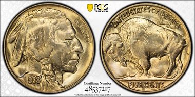 1938-D/S 5C Overmintmark, FS-512 MS66