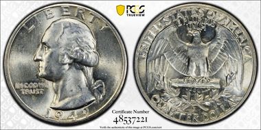 1949-D 25C OMM FS-601 MS64