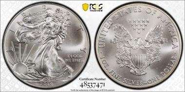 2014 $1 Silver Eagle MS68