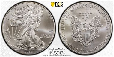 2014 $1 Silver Eagle MS69