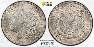 1921 $1 Morgan AU58