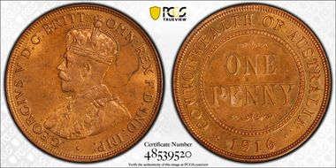 1916-I (c) 1D KM-23 MS63RB