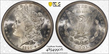1890-S $1 MS65+ 
