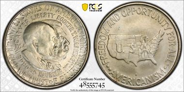 1954-S 50C Washington-Carver MS66+