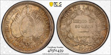 1900-PTS MM 50C Perched Condor KM-161.5  Ag MS64