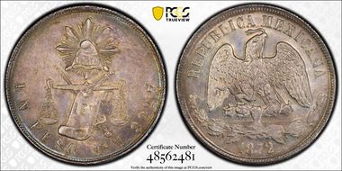 1872-Mo M Peso KM-408.5 MS62