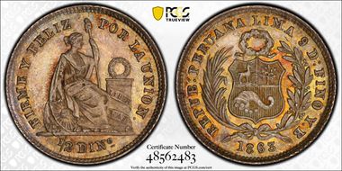 1863-YB 1/2 Din KM-189 MS65