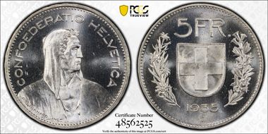 1935 B 5 Fr KM-40 Ag MS65