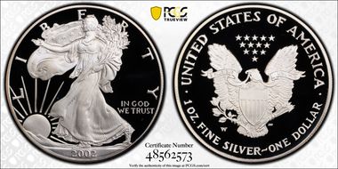 2002-W $1 Silver Eagle PR70DCAM