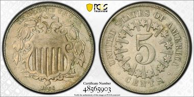 1866 5C Rays AU58