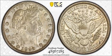 1892-O 25C AU58