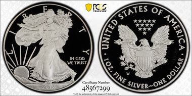 2012-W $1 Silver Eagle PR69DCAM