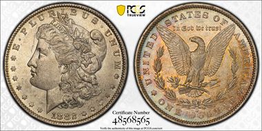 1882-O/S $1 VAM 5, O/S Broken AU55