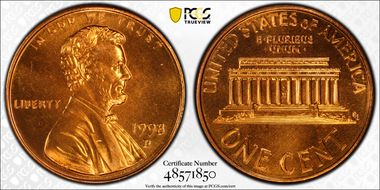 1998-D 1C MS68+ RD PL