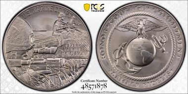 (2023) Medal U.S. Marine Corps Matte 1 oz Ag MS70