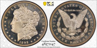 1892 $1 PR64CAM