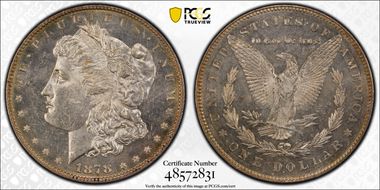 1878 7TF $1 Reverse of 1878 MS62DMPL