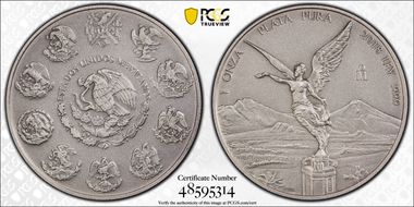 2018-Mo Onza Libertad Ag - Antiqued SP70