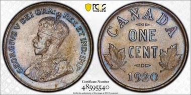 1920 1C Small Cent MS63BN