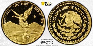 2013-Mo 1/20 oz Libertad Gold PR69DCAM