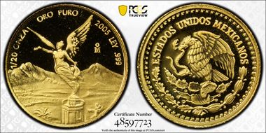 2005-Mo 1/20 oz Libertad Gold PR70DCAM