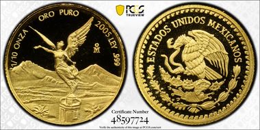 2005-Mo 1/10 oz Libertad Gold PR69DCAM