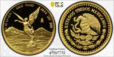 2014-Mo 1/10 oz Libertad Gold PR69DCAM