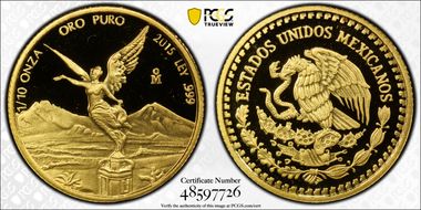 2015-Mo 1/10 oz Libertad Au PR70DCAM