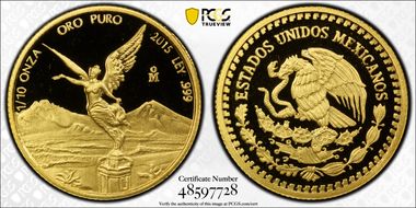 2015-Mo 1/10 oz Libertad Au PR69DCAM