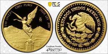 2020-Mo 1/10 oz Libertad Gold PR69DCAM
