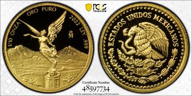 2022-Mo 1/10 oz Libertad Au PR69DCAM
