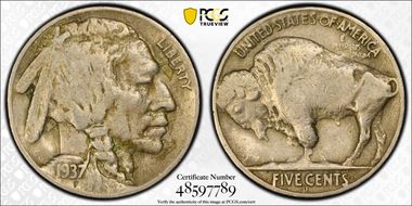 1937-D 5C 3 Legs F15