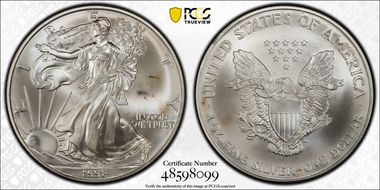 1998 $1 Silver Eagle MS68