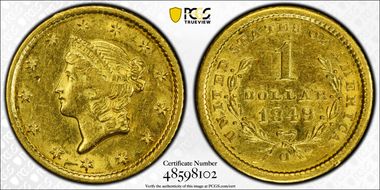 1849-O G$1 AU55