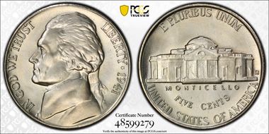 1941-S 5C Large S, FS-501 MS67