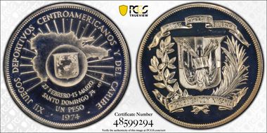 1974 Peso Central American and Caribbean Games PR67CAM