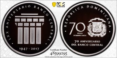 2017 70 P 70th Ann. Central Bank Ag PR70DCAM