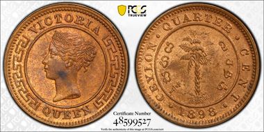 1898 1/4C MS63RB