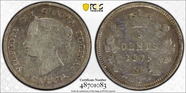 1875-H 5C Small Date VG10