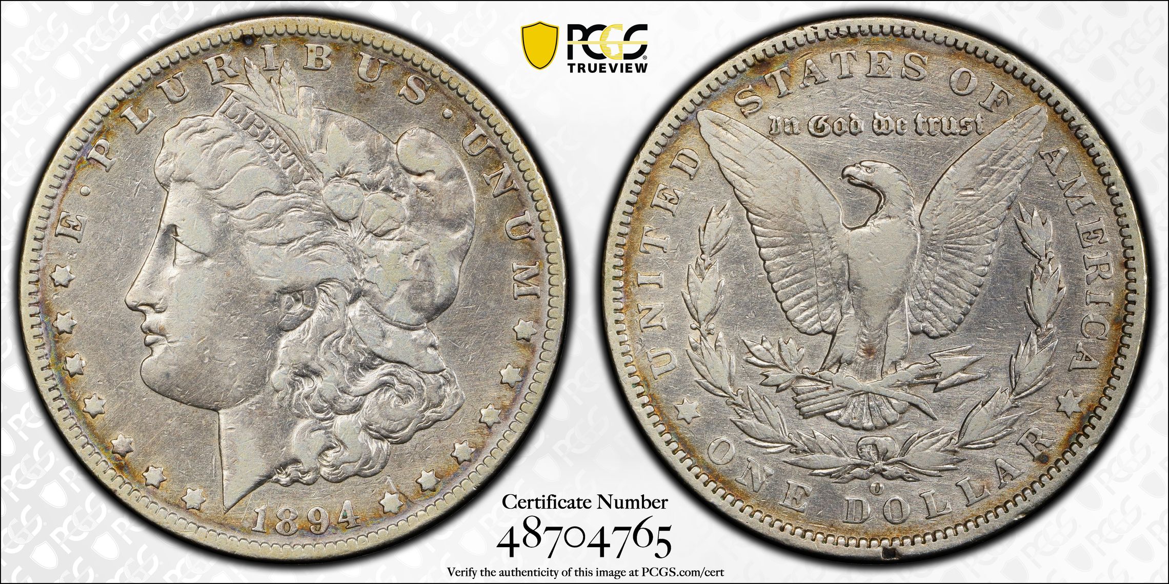 Pcgs Lookup PCGS Certificate Verification Coin Details for Cert #48704765
