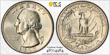 1963-D 25C MS65