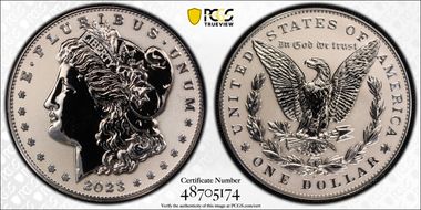 2023-S $1 Morgan Dollar Rev PR Two-Coin Reverse Proof Set PR69