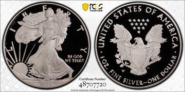2018-W $1 Silver Eagle PR69DCAM