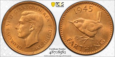 1945 1/4D S-4116 MS65RD