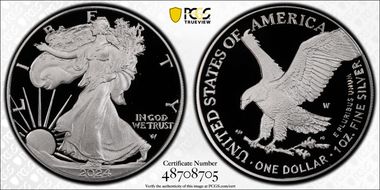 2024-W  $1 Silver Eagle PR70DCAM