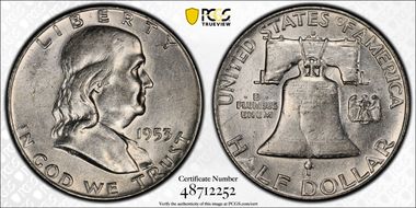1953-D 50C AU55