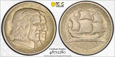 1936 50C Long Island AU53