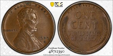 1909-S VDB 1C AU50BN